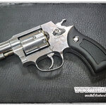 ปืนลูกโม่Co2 GunHeaven 733 สีเงิน ขนาด2นิ้ว กริ๊ปดำ