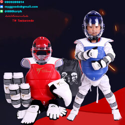 ชุดเกราะอุปกรณ์ป้องกันเทควันโด WORLD ทั้งชุด+หน้ากาก