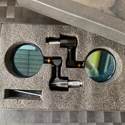 กระจกปลายแฮนด์ งาน CNC แท้100% กลม หลังเรียบ กระจกสีขาว เกรดดี กระจกมอไซค์ ไม่หลอกตา กระจกรถมอเตอร์ไซค์ ทุกรุ่น