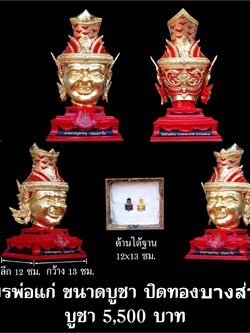 เศียรพ่อแก่ รุ่นชาตกาลบูชาครู ปุญญกาโม๖๔ เนื้อโลหะปิดทองบางส่วน หลวงพ่อพัฒน์ วัดห้วยด้วน จ.นครสวรรค์