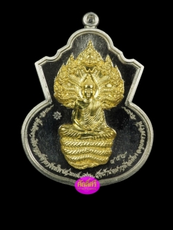 เหรียญพุทธบุญบารมี หลวงปู่บุญ วัดบ้านหมากมี่ จ.อุบลราชธานี เนื้ออัลปาก้าหน้ากากทองทิพย์