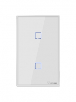 Sonoff T2US 2 Gang (WiFi + RF 433 Mhz) White Touch Switch ( 1 Year Warranty )