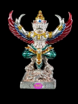 พญาครุฑ รุ่นมหาธนสารสมบัติ(เจ้าสัว) หลวงพ่อโปร่ง วัดถ้ำพรุตะเคียน จ.ชุมพร เนื้ออัลปาก้าลงยา