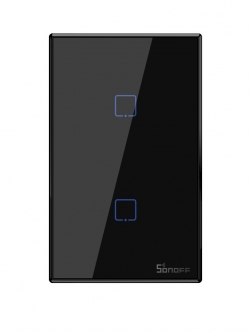 Sonoff T3US 2 Gang (WiFi + RF 433 Mhz) Black Touch Switch ( 1 Year Warranty )