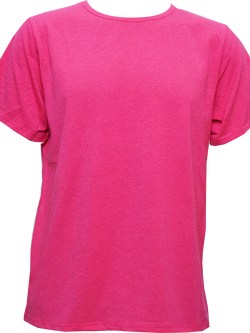 T-Shirt Cotton Spandex แขนสั้น สีชมพู