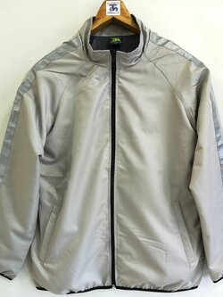 Reflex Sport Jacket 6411 เสื้อแจ็คเก็ตสีเทาอ่อนติดเทปสะท้อนแสงสไตล์สปอร์ต