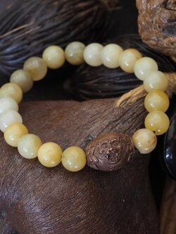 สร้อยหินมงคลร้อยลูกสะกดหน้าเสือ-จ้าวพยัคฆ์เนื้อทองแดง