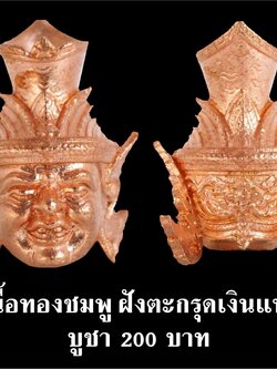เศียรพ่อแก่ รุ่นชาตกาลบูชาครู ปุญญกาโม๖๔ เนื้อทองชมพู ฝังตะกรุดเงินแท้ หลวงพ่อพัฒน์ วัดห้วยด้วน จ.นครสวรรค์