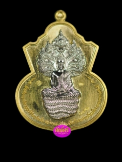 เหรียญพุทธบุญบารมี หลวงปู่บุญ วัดบ้านหมากมี่ จ.อุบลราชธานี เนื้อทองแดงรมดำหน้ากากทองทิพย์