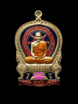 เหรียญเนื้อทองแดงลงยา 3 สี รุ่นชนะศึก หลวงปู่พริ้ง วัดซับชมพู่ จ.เพชรบูรณ์