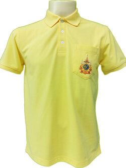 Polo Shirt TC Lacoste สีเหลือง ผู้ชาย ตราสัญลักษณ์ 72 พรรษา ร.๑๐
