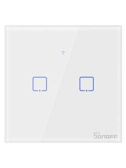 Sonoff T2UK 2 Gang (WiFi + RF 433 Mhz) White Touch Switch ( 1 Year Warranty )