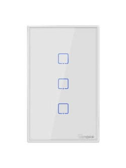 Sonoff T2US 3 Gang (WiFi + RF 433 Mhz) White Touch Switch ( 1 Year Warranty )
