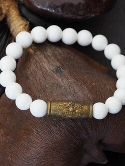 สร้อยหินมงคลร้อยลูกสะกดหน้าท้าวเวสสุวรรณ-เศรษฐี เนื้อทองระฆังเก่า