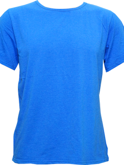 T-Shirt Cotton Spandex แขนสั้น สีน้ำเงิน