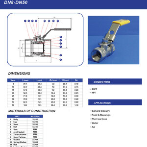 บอลวาล์ว สแตนเลส 316 เกลียว / Ball Valve SS316/CF8M Thread