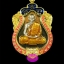 เหรียญเสมา หัวเสือ รุ่นแรก รวยมหาเศรษฐี เนื้อทองฝาบาตร หน้าอัลปาก้า ลงยา 3 สี