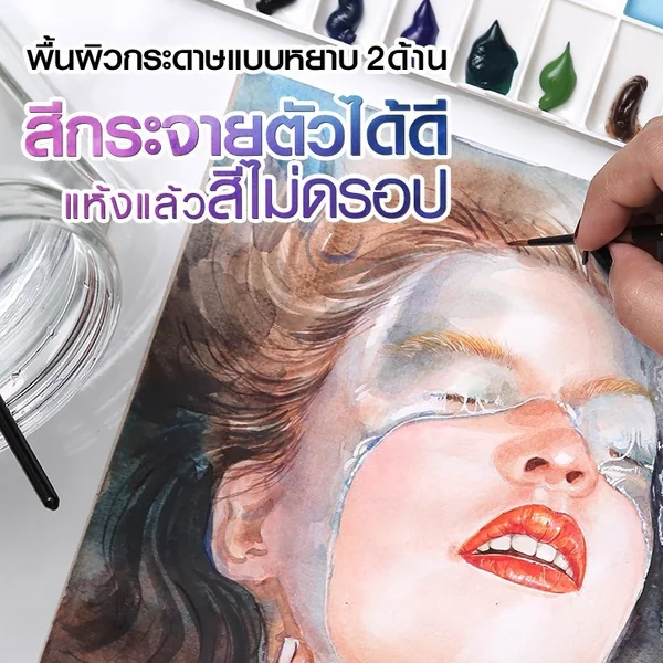 (ยกแพ็ค) 50แผ่น กระดาษวาดเขียน A3 200แกรม กระดาษสีน้ำ เรนาซองซ์ แบบผิวหยาบและผิวเรียบ image 7 (ยกแพ็ค) 50แผ่น กระดาษวาดเขียน A3 200แกรม กระดาษสีน้ำ เรนาซองซ์ แบบผิวหยาบและผิวเรียบ image 7