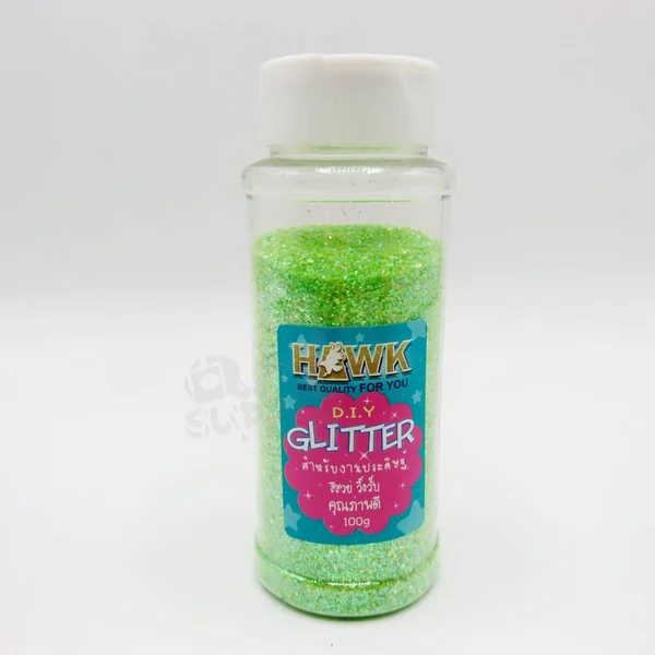 HAWK ผงกากเพชร Glitter ขนาด 100 กรัม/ขวด แบบสะท้อนแสง image 2 HAWK ผงกากเพชร Glitter ขนาด 100 กรัม/ขวด แบบสะท้อนแสง image 2