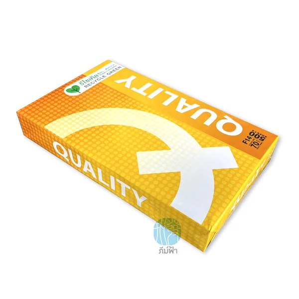 [F14] กระดาษถ่ายเอกสาร Quality เหลือง ขนาด F14 หนา 70 แกรม 500แผ่น/รีม (1รีม) image 2