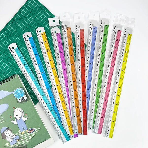 ไม้บรรทัด อลูมิเนียม แบบแบน 6 นิ้ว, 8 นิ้ว, 12 นิ้ว TOTO image 7