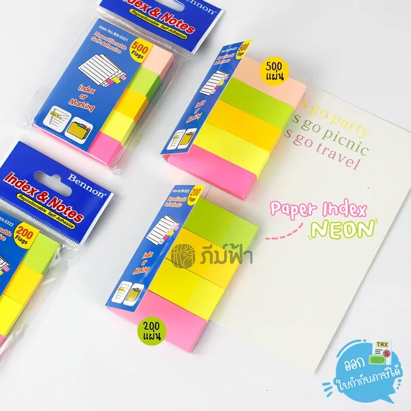 โพสท์อิท อินเด็กซ์กระดาษโน้ต สีสะท้อนแสง Bennon รุ่น BN-0321/0322 โพสท์อิท อินเด็กซ์กระดาษโน้ต สีสะท้อนแสง Bennon รุ่น BN-0321/0322