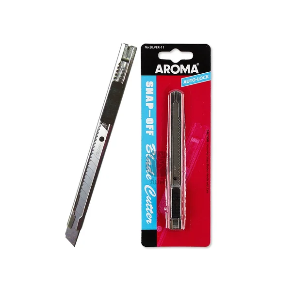 คัตเตอร์ มีดคัตเตอร์ สแตนเลส ระบบออโต้ล็อค Aroma image 2 คัตเตอร์ มีดคัตเตอร์ สแตนเลส ระบบออโต้ล็อค Aroma image 2