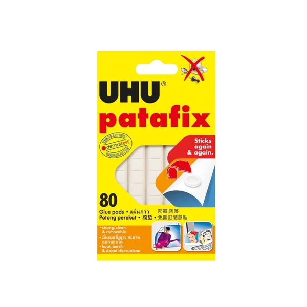 UHU Parafix กาวดินน้ำมันสีขาว ขนาด 60 กรัม รุ่นพาทาฟิกซ์ สำหรับ 1 กก. จำนวน 80 ชิ้น