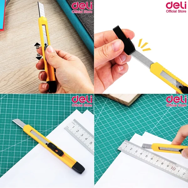 คัตเตอร์ ขนาด 13 ใบมีด ระบบล๊อก Deli รุ่น 2051 image 2