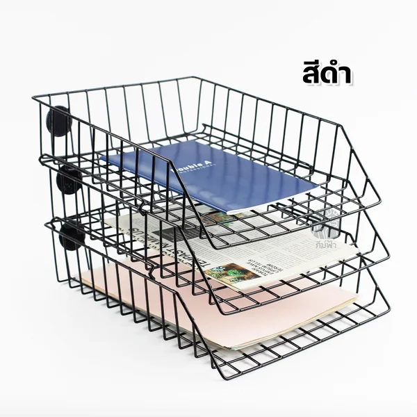 ถาดเอกสารลวดเคลือบพลาสติกตะกร้า 3 ชั้น No.88 ORCA ขนาด 27x35x23 ซม. image 6 ถาดเอกสารลวดเคลือบพลาสติกตะกร้า 3 ชั้น No.88 ORCA ขนาด 27x35x23 ซม. image 6