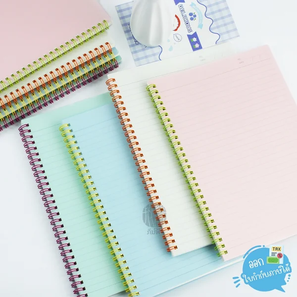 สมุดสันห่วง สมุดริมลวด ปก PP ขนาด B5 70แกรม/60แผ่น ตราช้าง