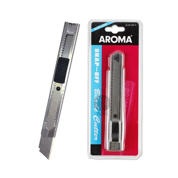 คัตเตอร์ มีดคัตเตอร์ สแตนเลส ระบบออโต้ล็อค Aroma image 5 คัตเตอร์ มีดคัตเตอร์ สแตนเลส ระบบออโต้ล็อค Aroma image 5