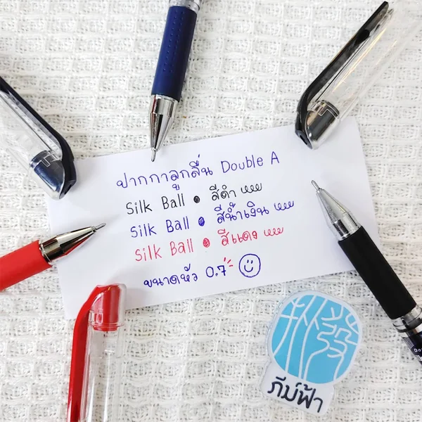 (1 ด้าม) ปากกาลูกลื่น Double A Silk Ball Pen หัว 0.7มม. image 2