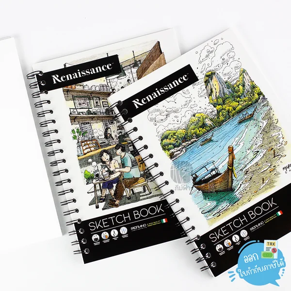 (1 เล่ม) Renaissance สมุดสเก็ตซ์ สมุดวาดรูป สันห่วง ขนาด B5 50 แผ่น คละลายปก รุ่น R901 (1 เล่ม) Renaissance สมุดสเก็ตซ์ สมุดวาดรูป สันห่วง ขนาด B5 50 แผ่น คละลายปก รุ่น R901