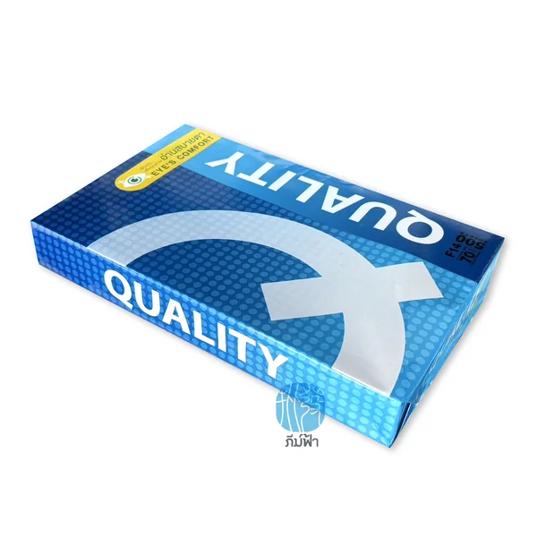 [F14] กระดาษถ่ายเอกสาร Quality ฟ้า ขนาด F14 หนา 70 แกรม 500แผ่น/รีม (1รีม) image 2
