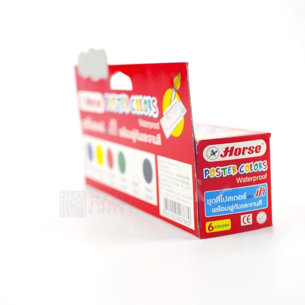 สีโปสเตอร์ชุด 6 สี ตราม้า กล่องแดง (แถมพู่กัน จานสี ในเซ็ต) image 2 สีโปสเตอร์ชุด 6 สี ตราม้า กล่องแดง (แถมพู่กัน จานสี ในเซ็ต) image 2
