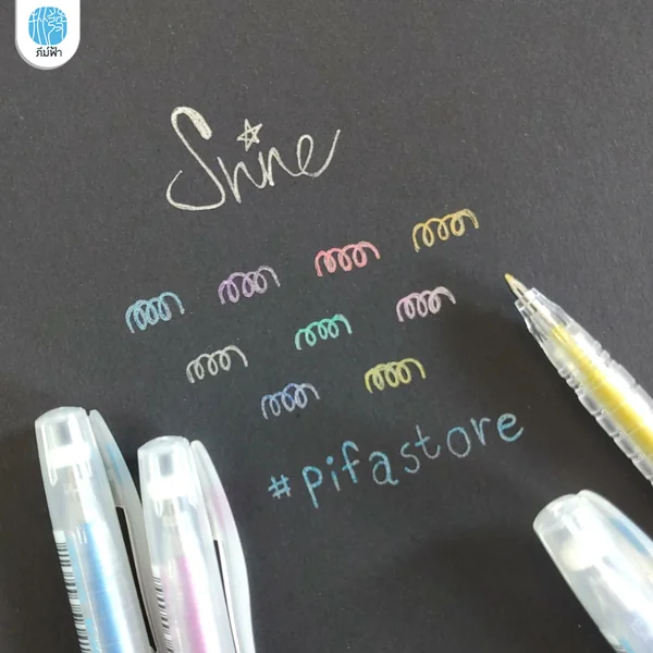 (เขียนสมุดดำได้) Shine ปากกาสี ปากกาเจล กากเพชร ปากกากลิตเตอร์ M&G หัว 0.6มม. รุ่น AGP17009 (1ด้าม) image 3