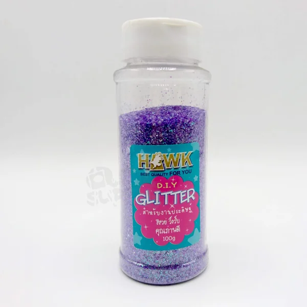 HAWK ผงกากเพชร Glitter ขนาด 100 กรัม/ขวด แบบสะท้อนแสง image 3 HAWK ผงกากเพชร Glitter ขนาด 100 กรัม/ขวด แบบสะท้อนแสง image 3