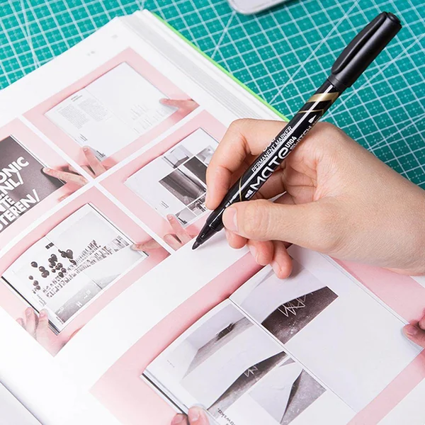 (1ด้าม) ปากกา ปากกามาร์คเกอร์ Marker Pen สีดำ แบบ 2 หัว (0.5mm-1mm) Deli รุ่น U10420 image 2 (1ด้าม) ปากกา ปากกามาร์คเกอร์ Marker Pen สีดำ แบบ 2 หัว (0.5mm-1mm) Deli รุ่น U10420 image 2
