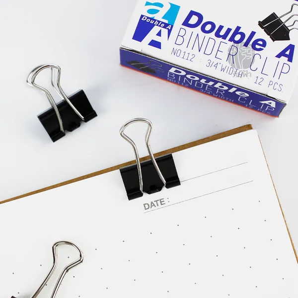( 1 กล่อง ) คลิปหนีบ คลิปหนีบกระดาษ Double A No.112 (3/4″, 19 mm.) image 2