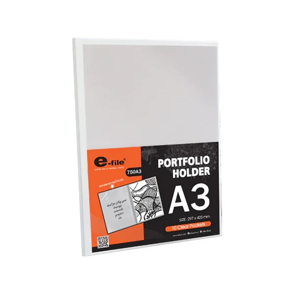 e-file แฟ้ม แฟ้มสะสมผลงาน ซองใส ขนาด A3 รุ่น 750A (1เล่ม) image 4 e-file แฟ้ม แฟ้มสะสมผลงาน ซองใส ขนาด A3 รุ่น 750A (1เล่ม) image 4