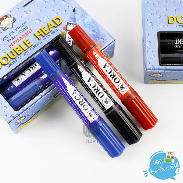 Orca ปากกาเคมี 2 หัว หมึกปากกาเคมีไม่สามารถลบได้ (Permanent) (1 ด้าม/สี) Orca ปากกาเคมี 2 หัว หมึกปากกาเคมีไม่สามารถลบได้ (Permanent) (1 ด้าม/สี)