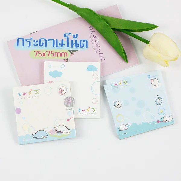กระดาษโน้ต ขนาด 75x75mm ตราช้าง ลาย Mamegoma image 2 กระดาษโน้ต ขนาด 75x75mm ตราช้าง ลาย Mamegoma image 2