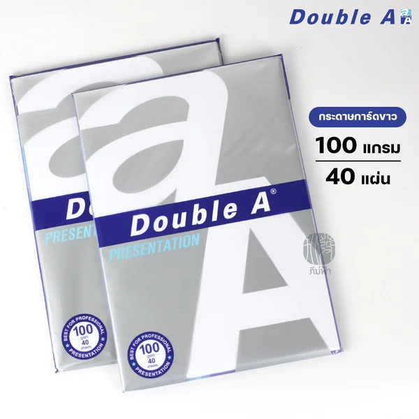 (ยกลัง) 40 แพ็ก Double A กระดาษการ์ดขาว ขนาด A4 หนา 100 แกรม 40 แผ่น/แพ็ก image 2