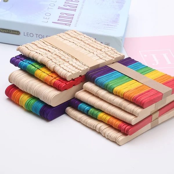ไม้ไอติม ไม้ไอศครีม แบบมน/แบบหยัก รุ่นสีธรรมชาติ / คละสี (50 อัน) สำหรับ งานประดิษฐ์ งานฝีมือ DIY ไม้ไอติม ไม้ไอศครีม แบบมน/แบบหยัก รุ่นสีธรรมชาติ / คละสี (50 อัน) สำหรับ งานประดิษฐ์ งานฝีมือ DIY