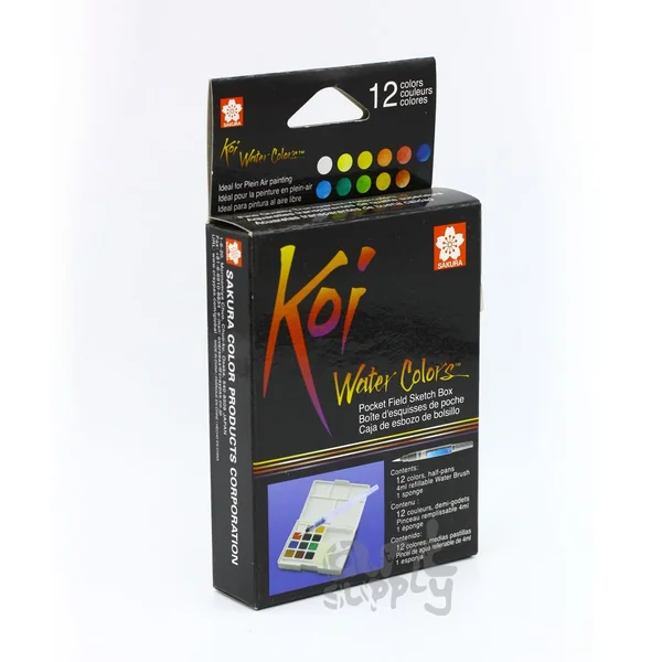 สีน้ำตลับ+พู่กัน Koi 12 สี+พู่กันแทงค์ image 2 สีน้ำตลับ+พู่กัน Koi 12 สี+พู่กันแทงค์ image 2