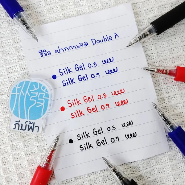 (1 ด้าม) ปากกาเจล Double A รุ่น Silk Gel Pen 0.5 / 0.7 มม. (น้ำเงิน ดำ แดง) image 2