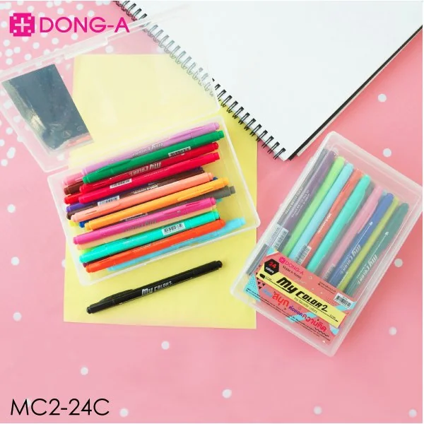 ชุดปากกาสี 2 หัว Dong-A My Color II แบบชุดเซ็ต 24 สี Free กล่องใส image 2