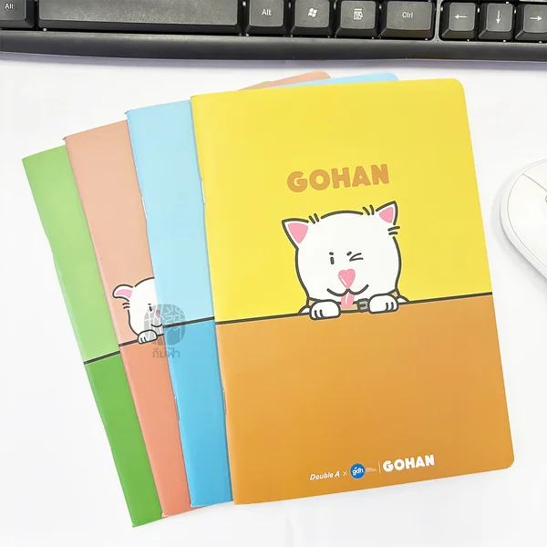 Double A สมุด สมุดบันทึก เย็บลวด ขนาด A5 80 แกรม 40 แผ่น รุ่น Gohan image 5