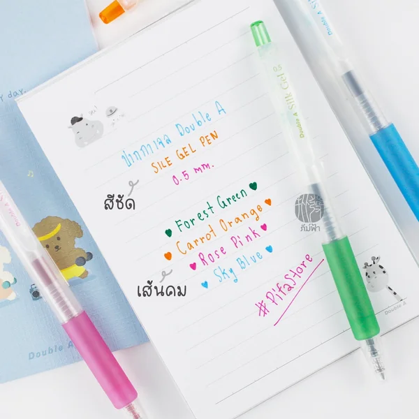 (1 ด้าม) ปากกาเจล ปากกาสี 0.5 มม. Double A Silk Gel Pen image 2 (1 ด้าม) ปากกาเจล ปากกาสี 0.5 มม. Double A Silk Gel Pen image 2